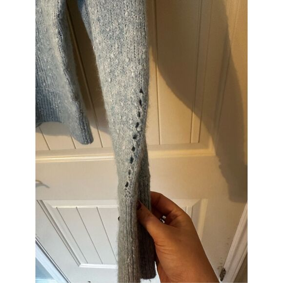 Rebecca Taylor Optic Tweed Balloon Sleeve Blue White Pullover Sweater Size Small - Picture 8 of 16